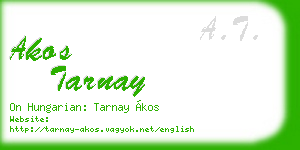 akos tarnay business card